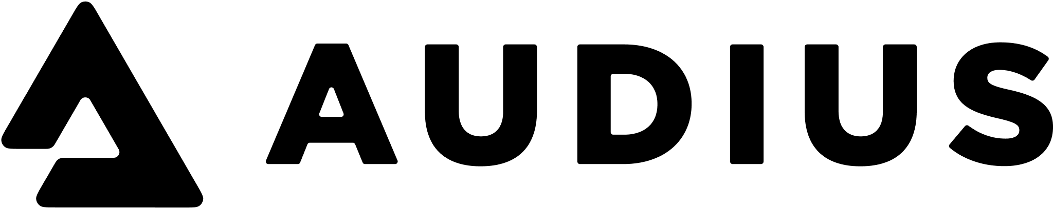 Single-color Audius logo, horizontal arrangement
